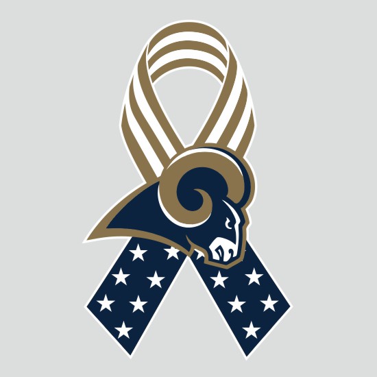 Los Angeles Rams Ribbon American Flag logo iron on paper